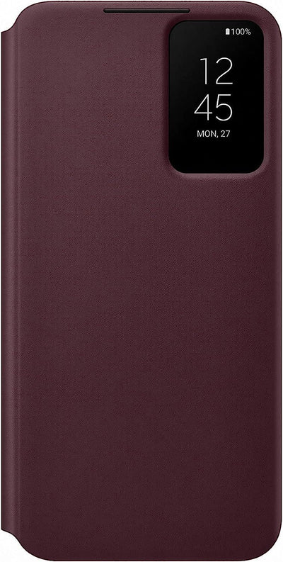 Official Samsung Galaxy S22 Plus Smart Clear View Cover Burgandy - EF-ZS906CEEGWW