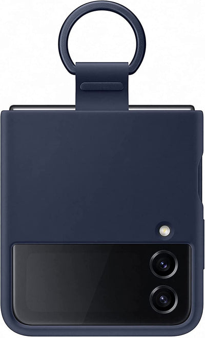 Official Samsung Galaxy Z Flip 4 Silicone Cover with Navy Blue - EF-PF721TNEGWW