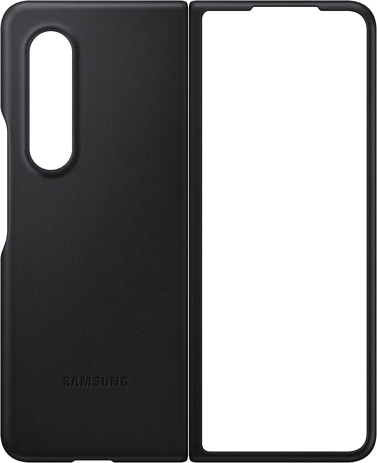 Official Samsung Galaxy Z Fold 3 Leather Cover Black - EF-VF926LBEGWW