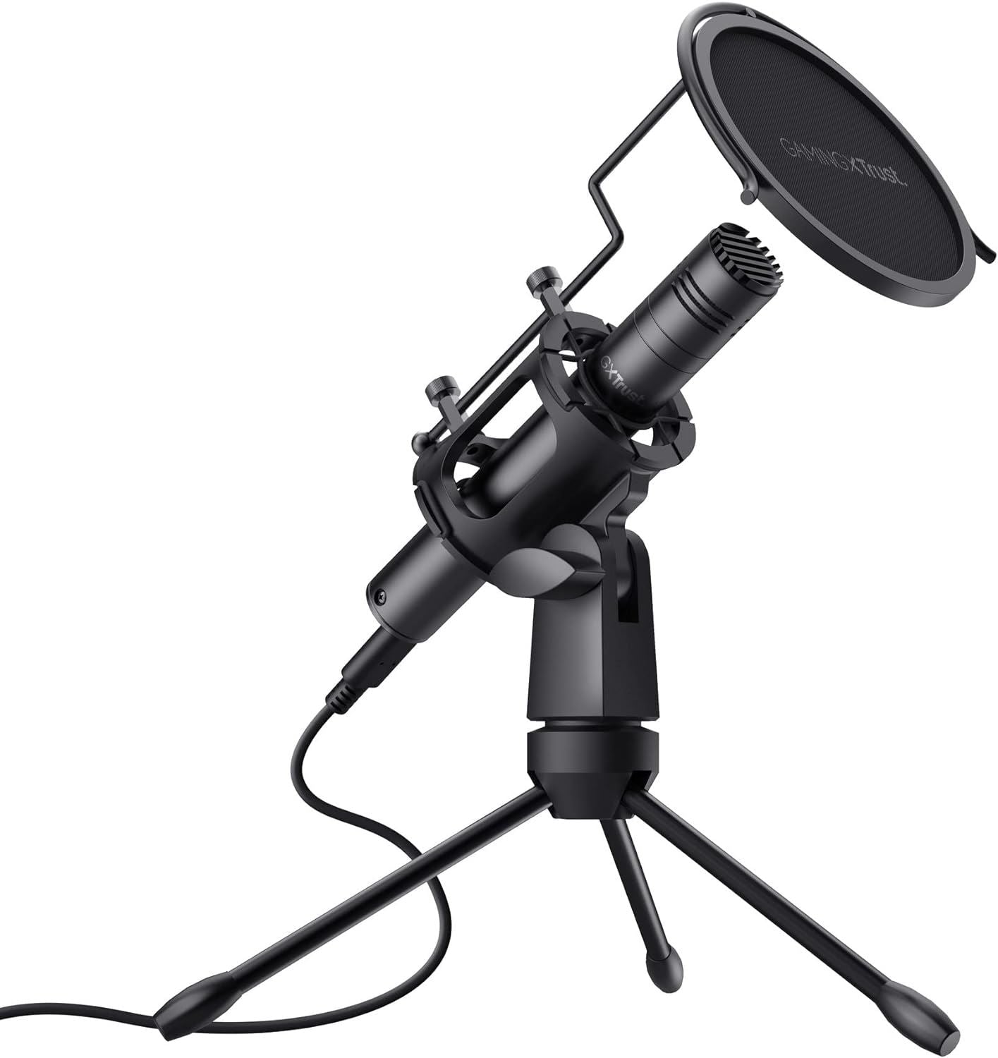 Official Trust GXT 241 Velica USB Gaming Microphone with Tripod Stand Black - 24182