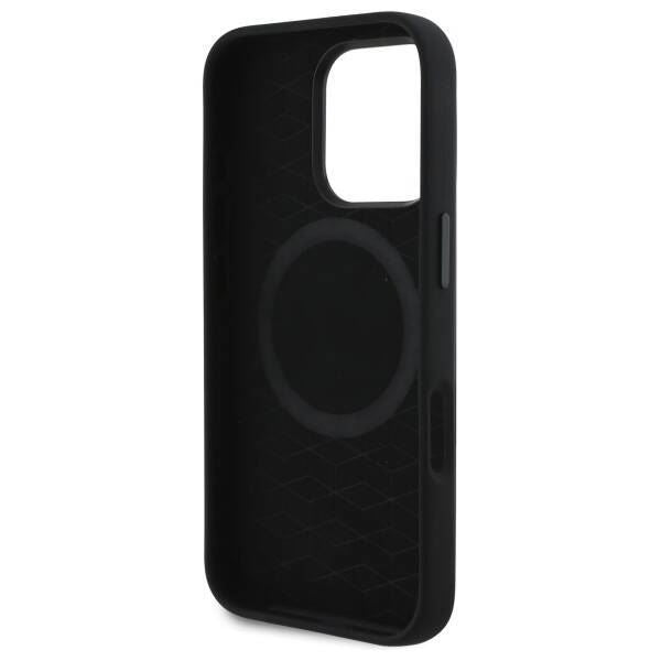 BMW M Series Silicone Cut Tricolor Lines Case MagSafe for iPhone 16 Pro 6.3" Black - BMHMP16L23SCUK