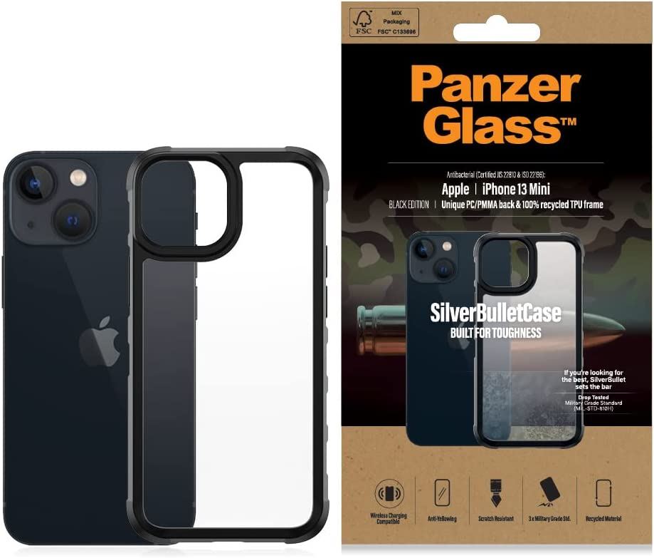 Official Panzer Silver Bullet Case for iphone 12 Mini 5.4" Clear/Black - 0318