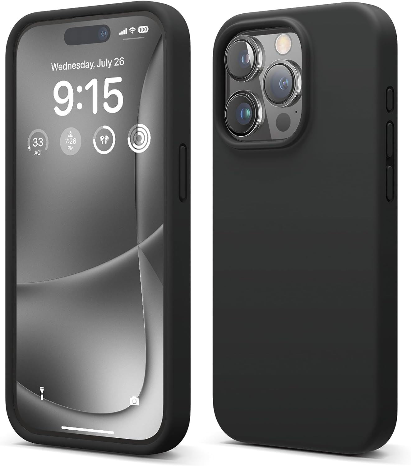 BMW Signature Liquid Silicone Case for iphone 15 Pro 6.1" Black - BMHMP15LSILBK2
