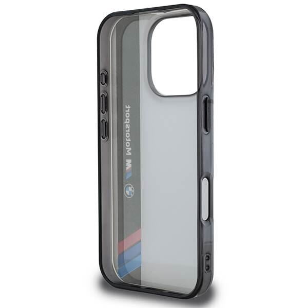 BMW Motosport IML Vertical Stripe Case for iPhone 16 Pro 6.3" Grey - BMHCP16L23HTFEG