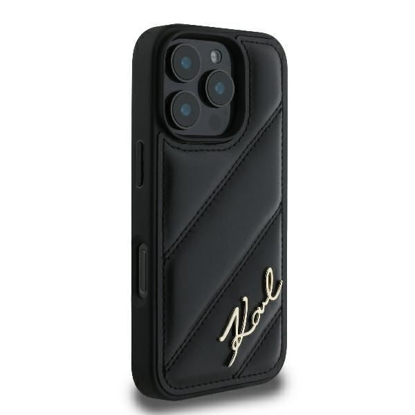 Karl Lagerfeld Quilted Signature Case for iPhone 16 Pro 6.3" Black