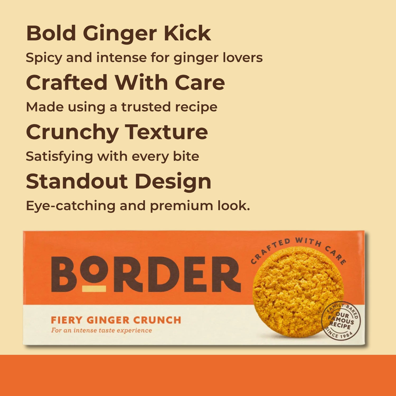 Border Biscuits Fiery Ginger Crunch Spicy Delightfully Biscuits - 135g