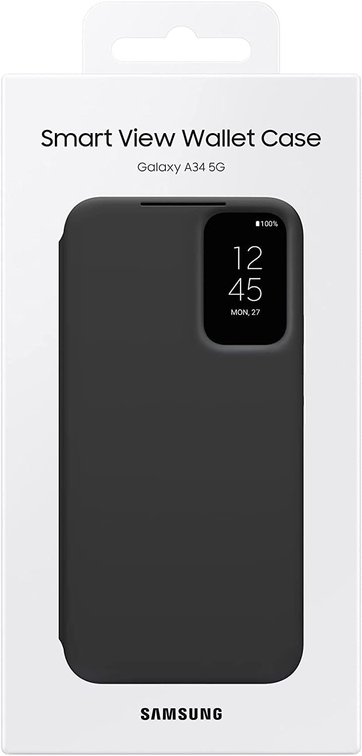 Official Samsung Galaxy A34 5G Smart View Wallet Case Black - EF-ZA346CBEGWW
