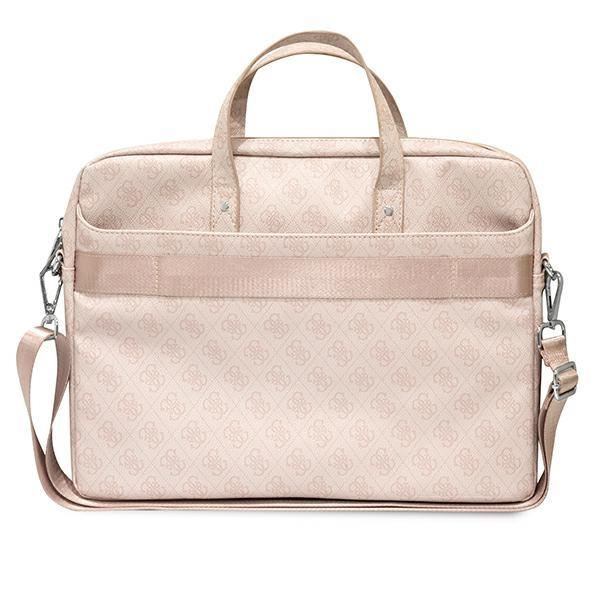 Guess 4G Triangle Logo Laptop Bag 16" Rose Pink Saffiano - GUCB15P4TP