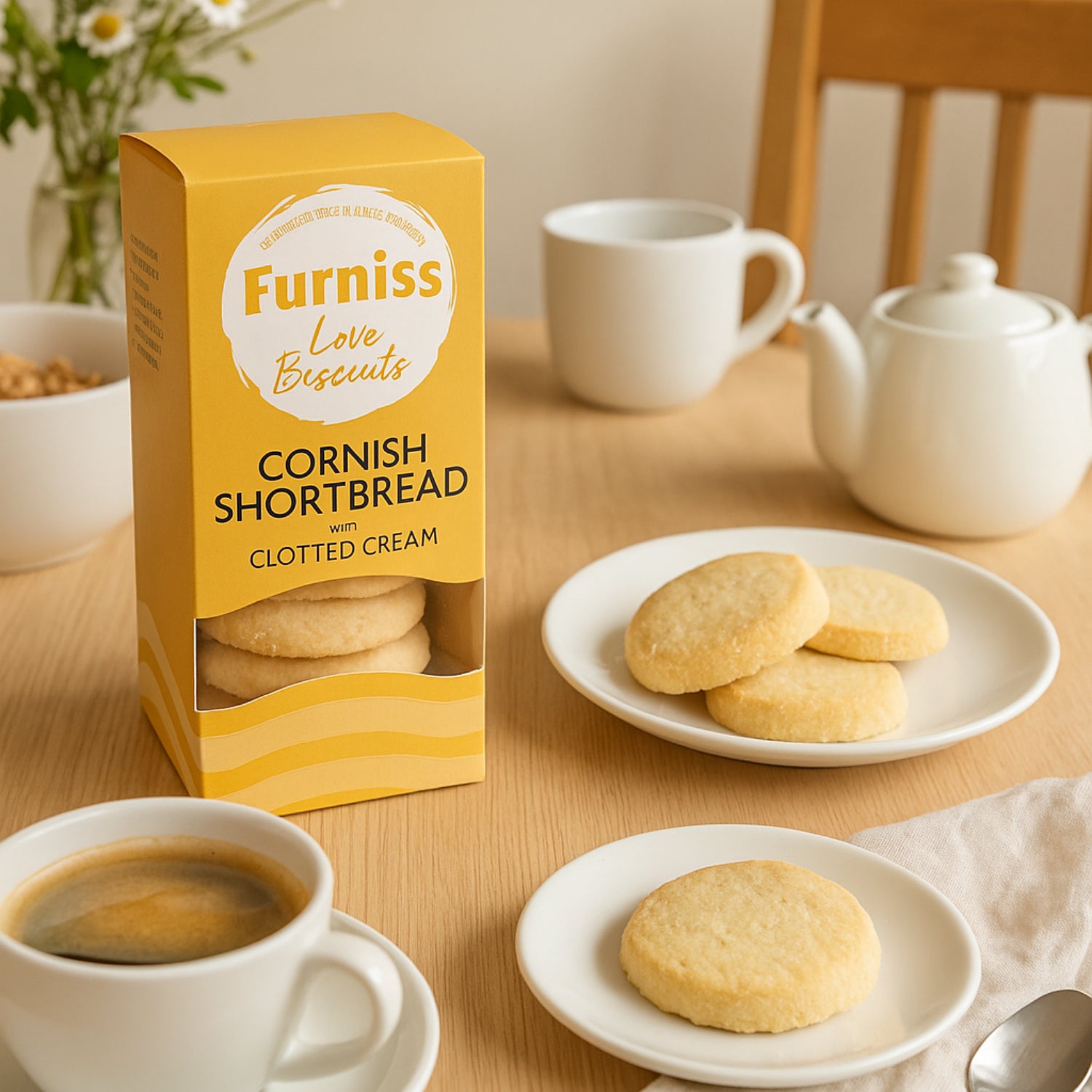 Furniss Cornish Shortbread & Clotted Cream Biscuits Rich, Buttery Flavor 200g