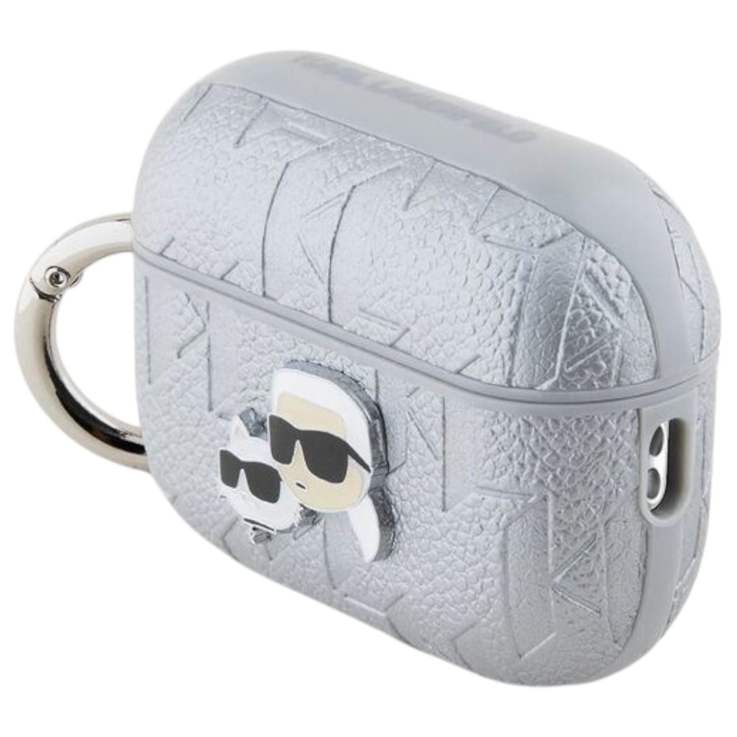 Karl Lagerfeld PU Embossed Karl and Choupette Head Case for AirPods Pro 2 Silver -  KLAP2PGKCPS