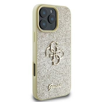 Guess Fixed Glitter Big 4G Logo Case for iPhone 16 Pro 6.3" Gold