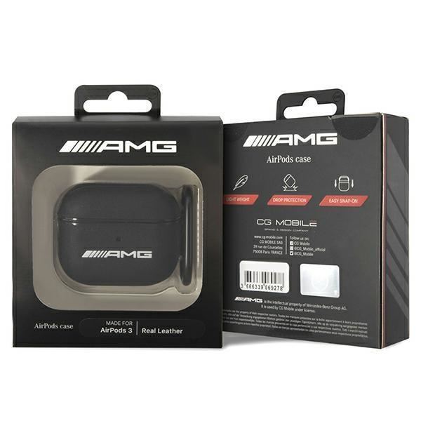 Official Mercedes AMG Leather Case for Airpods 3 Black - AMA3SLWK