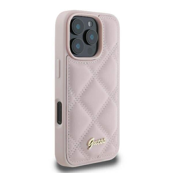 Guess Quilted Metal Logo Case for iPhone 16 Pro Max 6.9" Pink