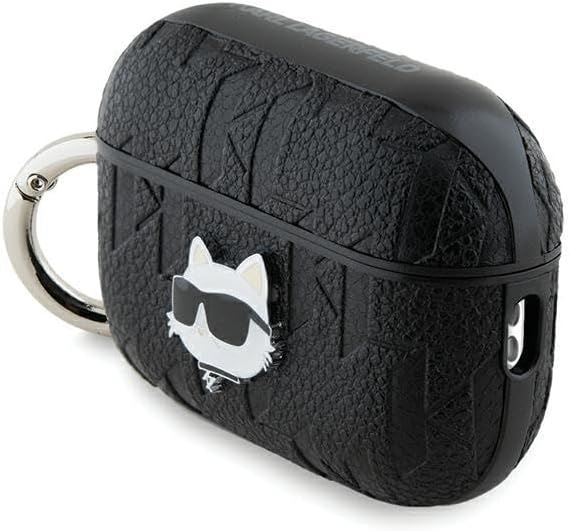 Karl Lagerfeld Monogram Choupette Head Case for AirPods Pro 2 Black - KLAP2PGCHPK