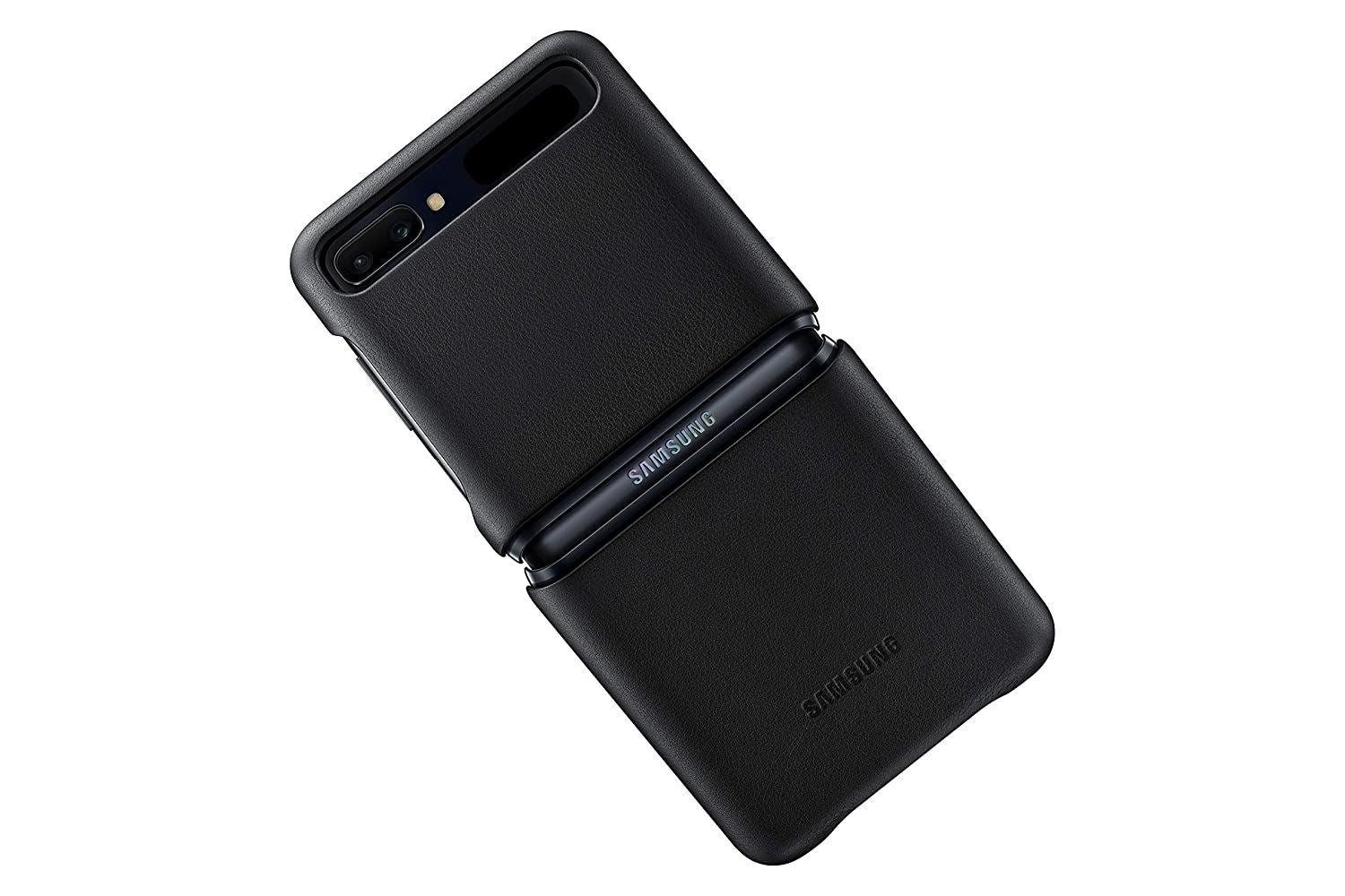 Official Samsung Galaxy Z Leather Flip Cover Black - EF-VF700LBEGEU