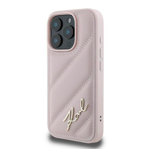 Karl Lagerfeld Quilted Signature Case for iPhone 16 Pro Max 6.9" Pink
