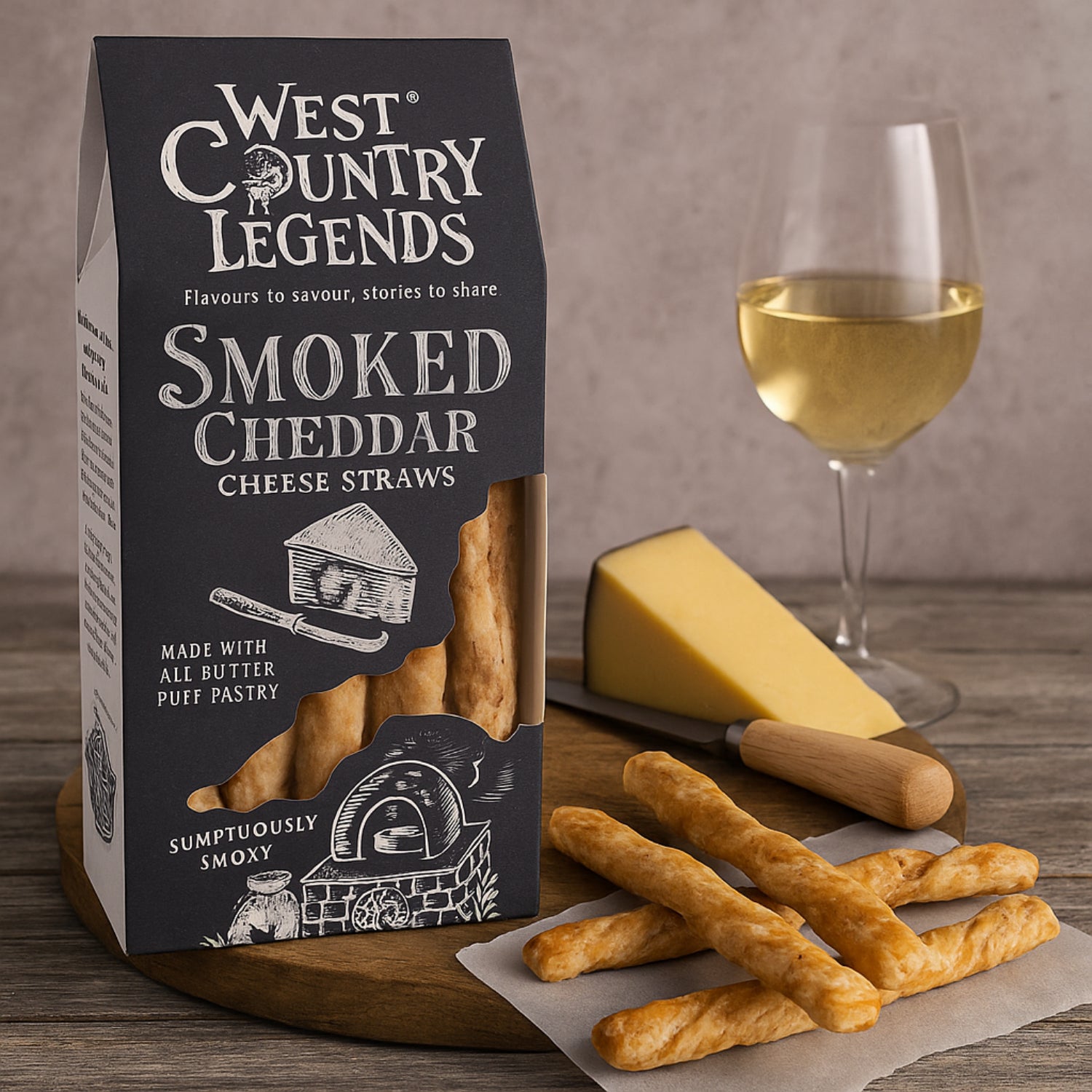 West Country Legends Smoked Cheddar Cheese Straws Flavour 100g