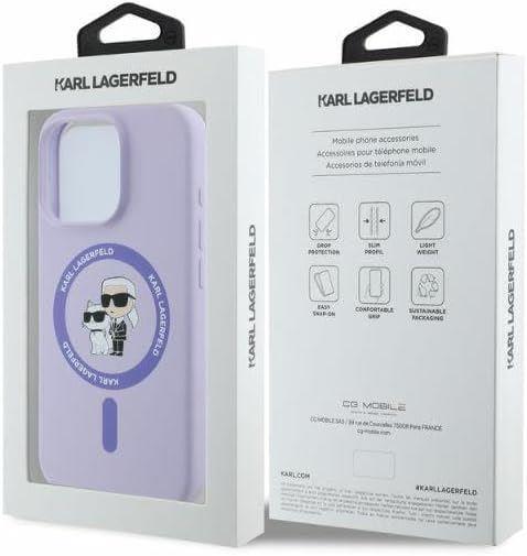 Karl Lagerfeld Silicone Karl and Choupette Hardcase with MagSafe for iphone 16 Pro Max 6.9 Purple - KLHMP16XSCMKCRHU"