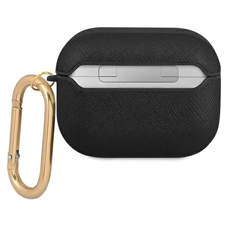 Official Guess Script Metal Collection Case for Airpods 3 Black Saffiano - GUA3SASMK
