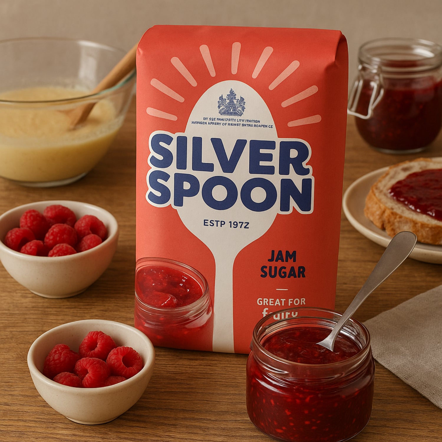 Silver Spoon Jam Sugar for Jam Making Fruity and Preserves - 1kg