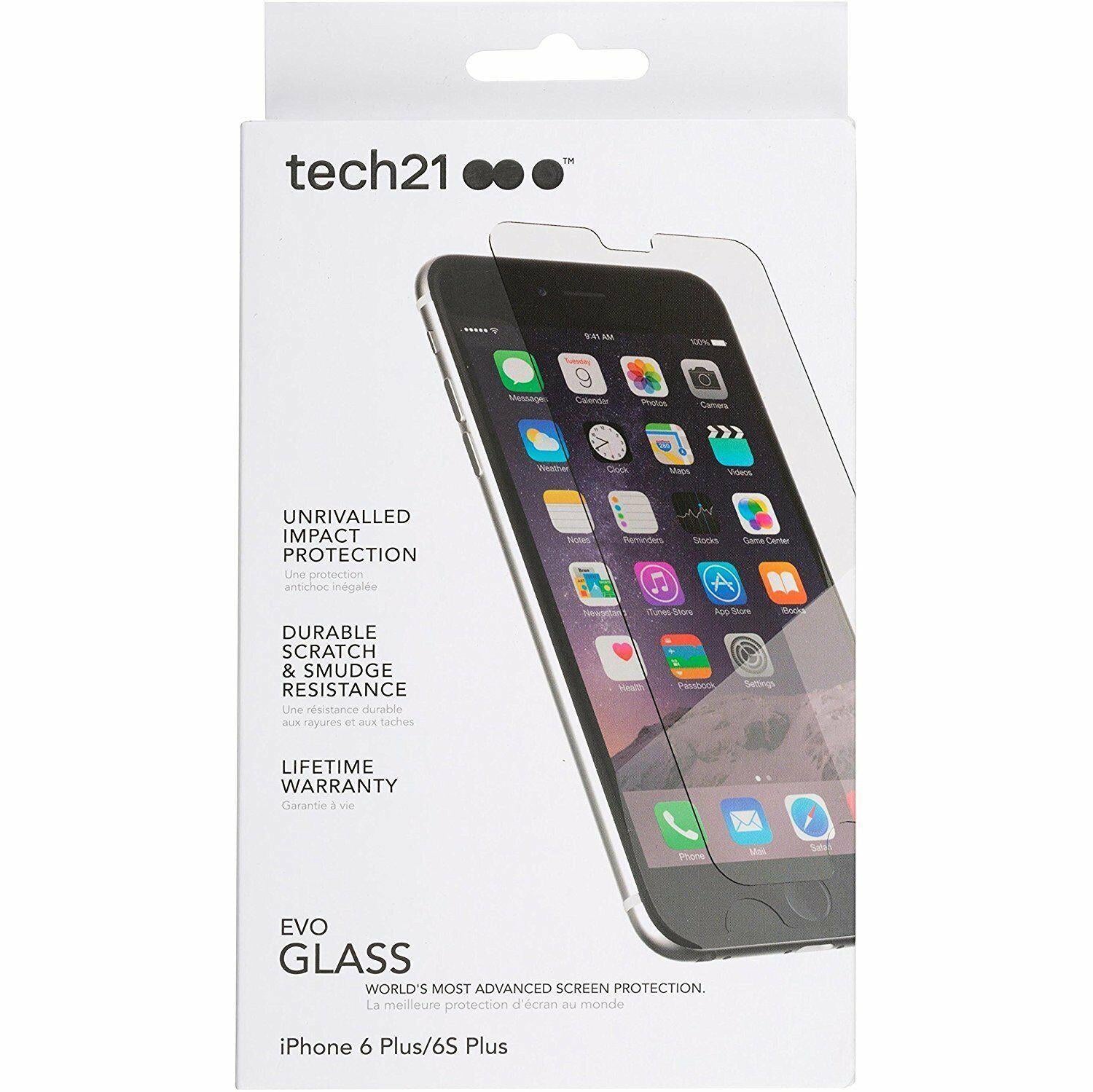 Tech 21 Evo Glass Screen Protector for Apple iPhone 6/6S Plus Clear T21-5194