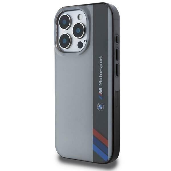 BMW Motosport IML Vertical Stripe Case for iPhone 16 Pro 6.3" Grey - BMHCP16L23HTFEG