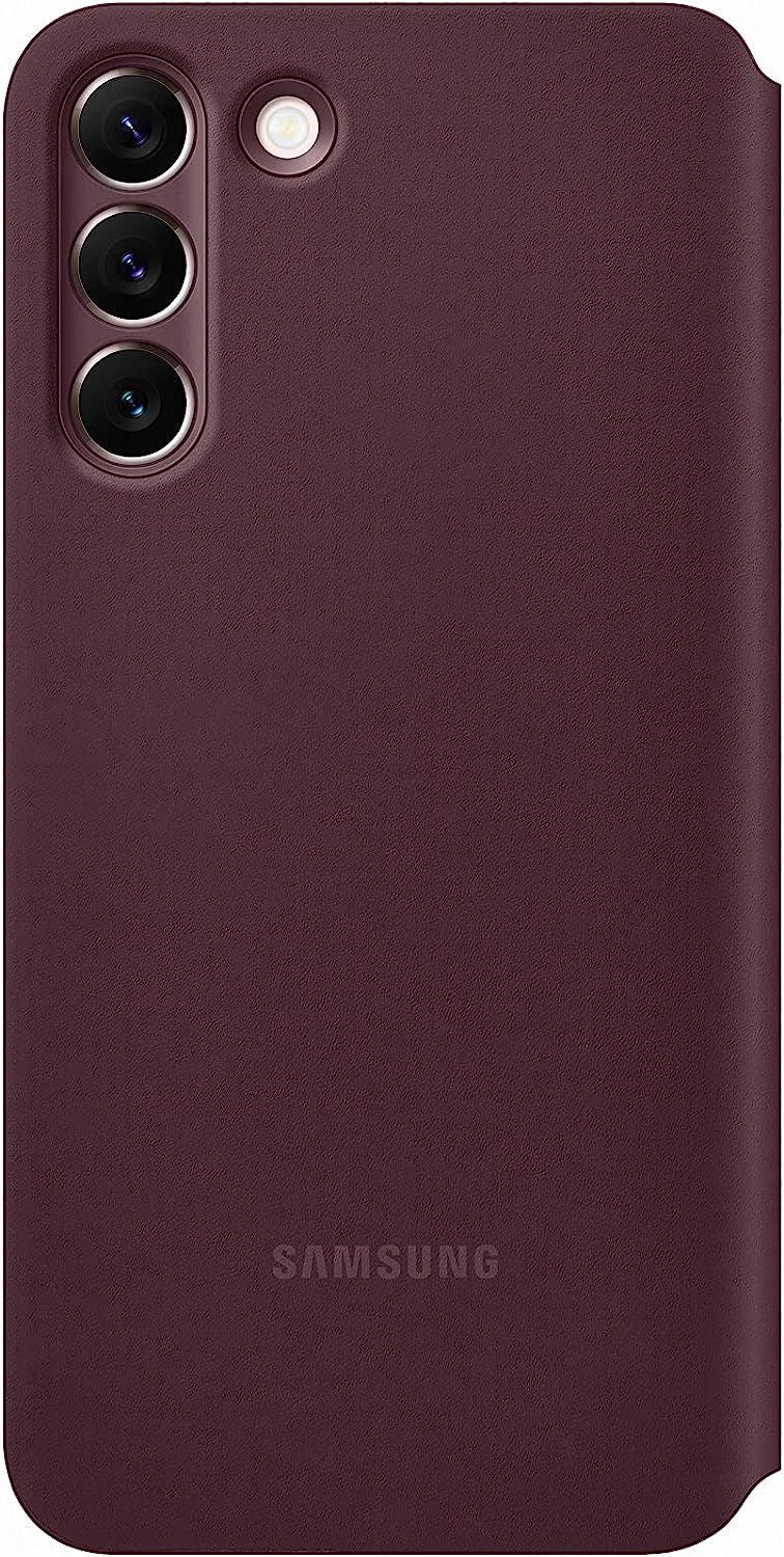Official Samsung Galaxy S22 Plus Smart Clear View Cover Burgandy - EF-ZS906CEEGWW