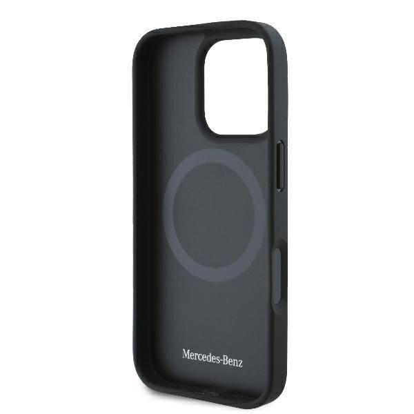 Mercedes Smooth Leather Case with MagSafe for iPhone 16 Pro 6.3" Black - MEHMP16L23RCMK