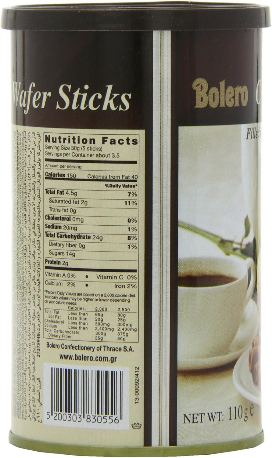 Bolero Cocoa Wafer Sticks Filled with Cocoa and Hazelnut Paste - 110g