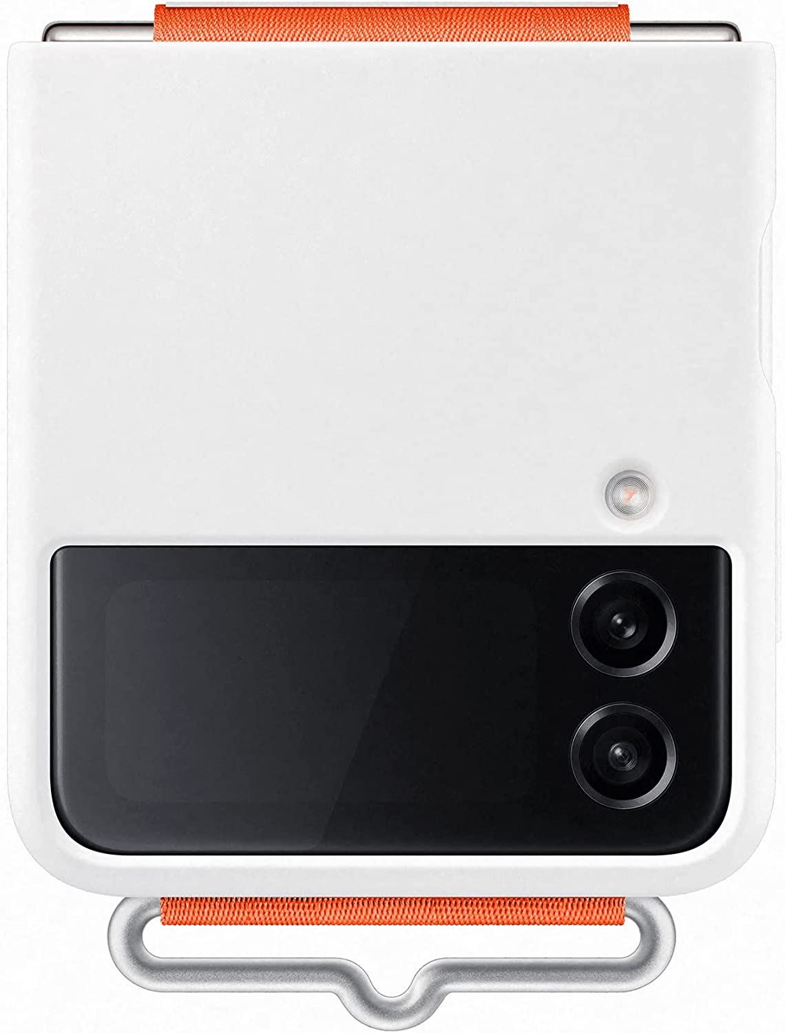 Official Samsung Galaxy Z Flip 4 Silicone Cover with Strap White - EF-GF721TWEGWW