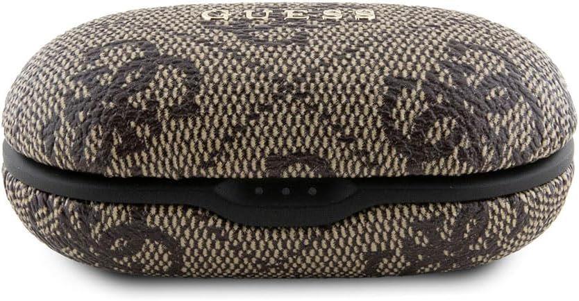 Guess 4G Metal Logo True Wireless Earbuds with Charging Case Brown - GUTWSP4EGW