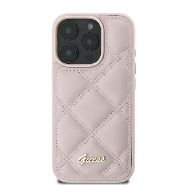 Guess Quilted Metal Logo Case for iPhone 16 Pro Max 6.9" Pink