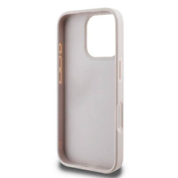 Guess Leather Metal Logo Strass Crossbody Case for iPhone 16 Pro 6.3" Pink