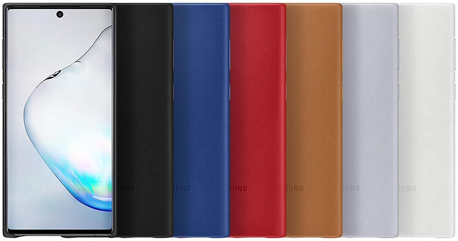 Samsung Original Galaxy Note10 Leather Cover, Official Samsung Galaxy Note10 Case/Leather Phone Case Made with Genuine Hardwearing Italian Calf Leather - Grey