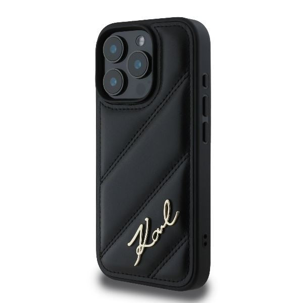 Karl Lagerfeld Quilted Signature Case for iPhone 16 Pro Max 6.9" Black