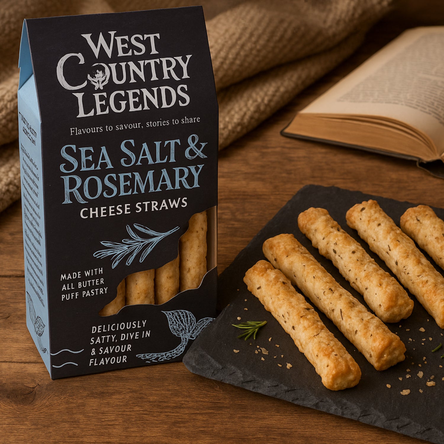 West Country Legends Sea Salt & Rosemary Flavour Cheese Straws - 100g