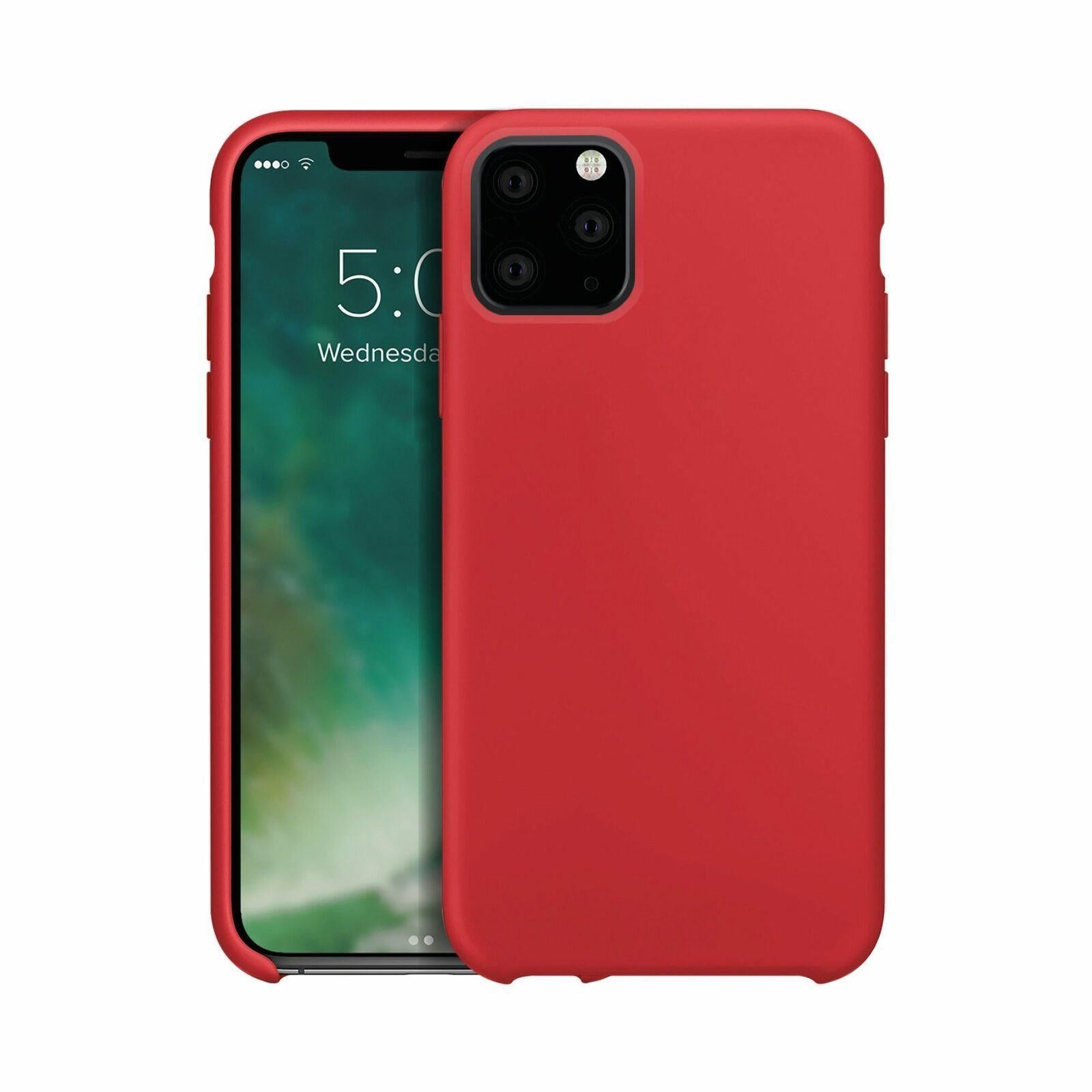 XQISIT Silicone Case for iPhone 12/Pro 6.1" Red Soft Touch Cover - 42318