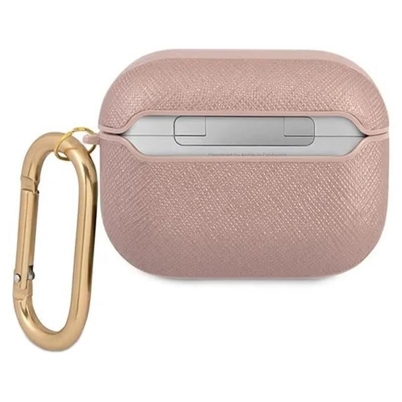 Official Guess Script Metal Collection Case For Airpods 3 Pink Saffiano - GUA3SASMP