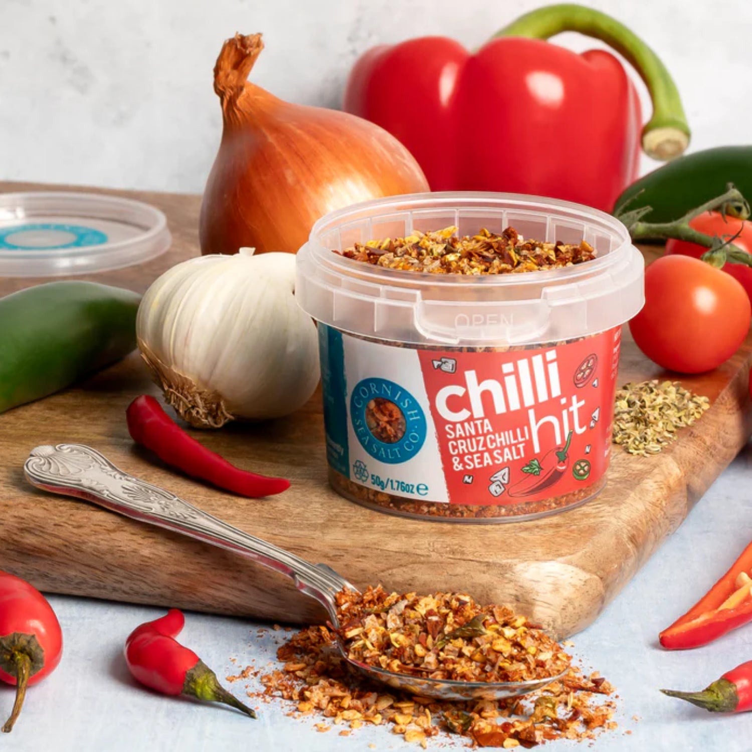Cornish Sea Salt Chilli Hit Santa Cruz Chilli Flakes and Sea Salt - 50g
