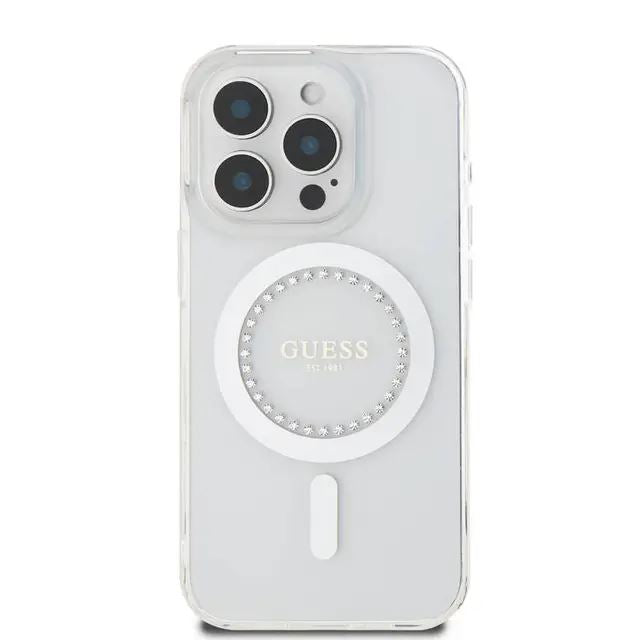 Guess IML Rhinestones Case with MagSafe for iPhone 16 Pro 6.3" Clear