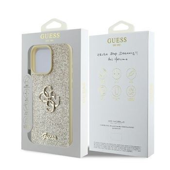 Guess Fixed Glitter Big 4G Logo Case for iPhone 16 Pro 6.3" Gold