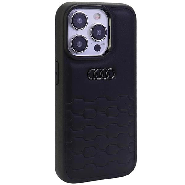 Audi GT Synthetic Leather Hard Case with MagSafe for iPhone 15 Pro 6.1" Black - AU-TPUPCIP15P-GT/D2-BK
