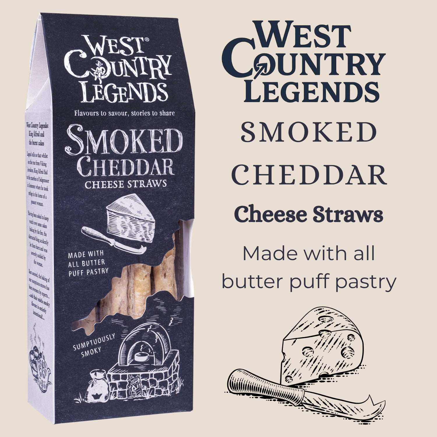 West Country Legends Smoked Cheddar Cheese Straws Flavour 100g