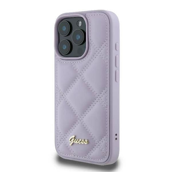 Guess Quilted Metal Logo Case for iPhone 16 Pro Max 6.9" Light Purple