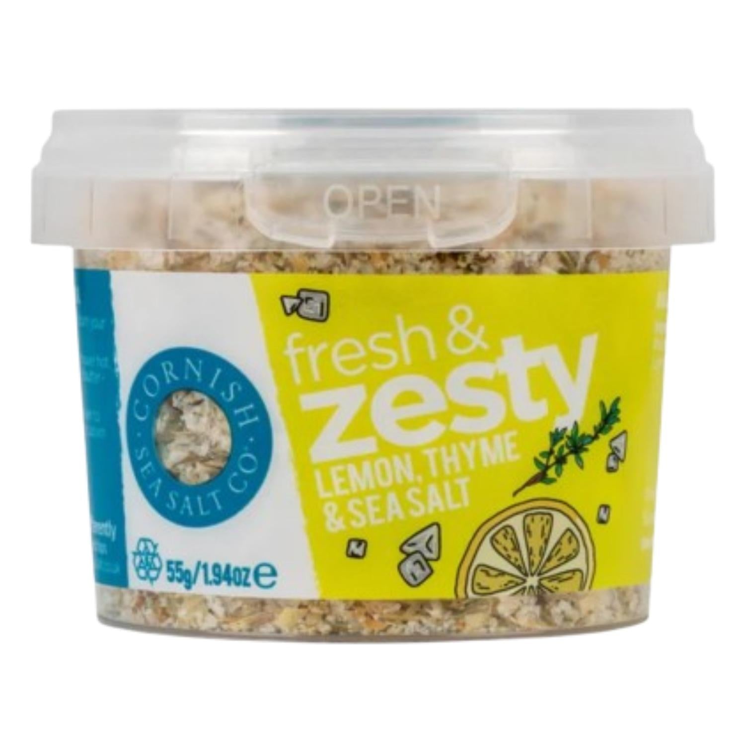 Cornish Fresh & Zesty Lemon Thyme Sea Salt Blend for Cooking & Grilling 55g