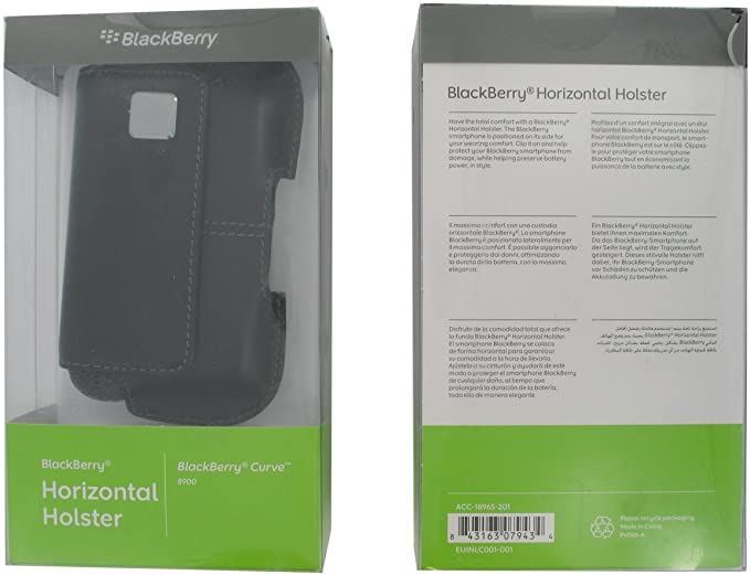 Blackberry 8520/8900/9300/9700/9780 Black Leather Horizontal Holster ACC-18965-201