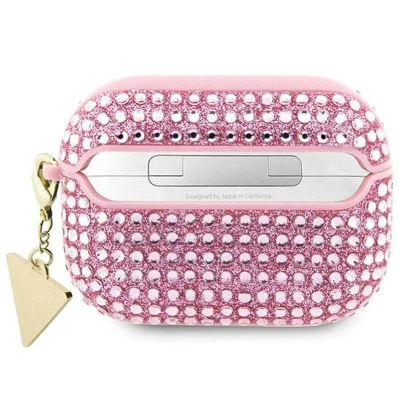 Official Guess Rhinestone Triangle Charm Case for Airpods 3 Pink  - GUA3HDGTPP