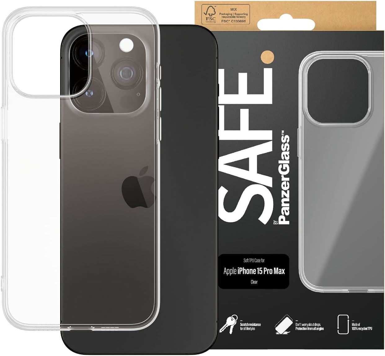 Panzer Glass TPU Case for iPhone 15 Pro Max 6.7" Clear - SAFE95541
