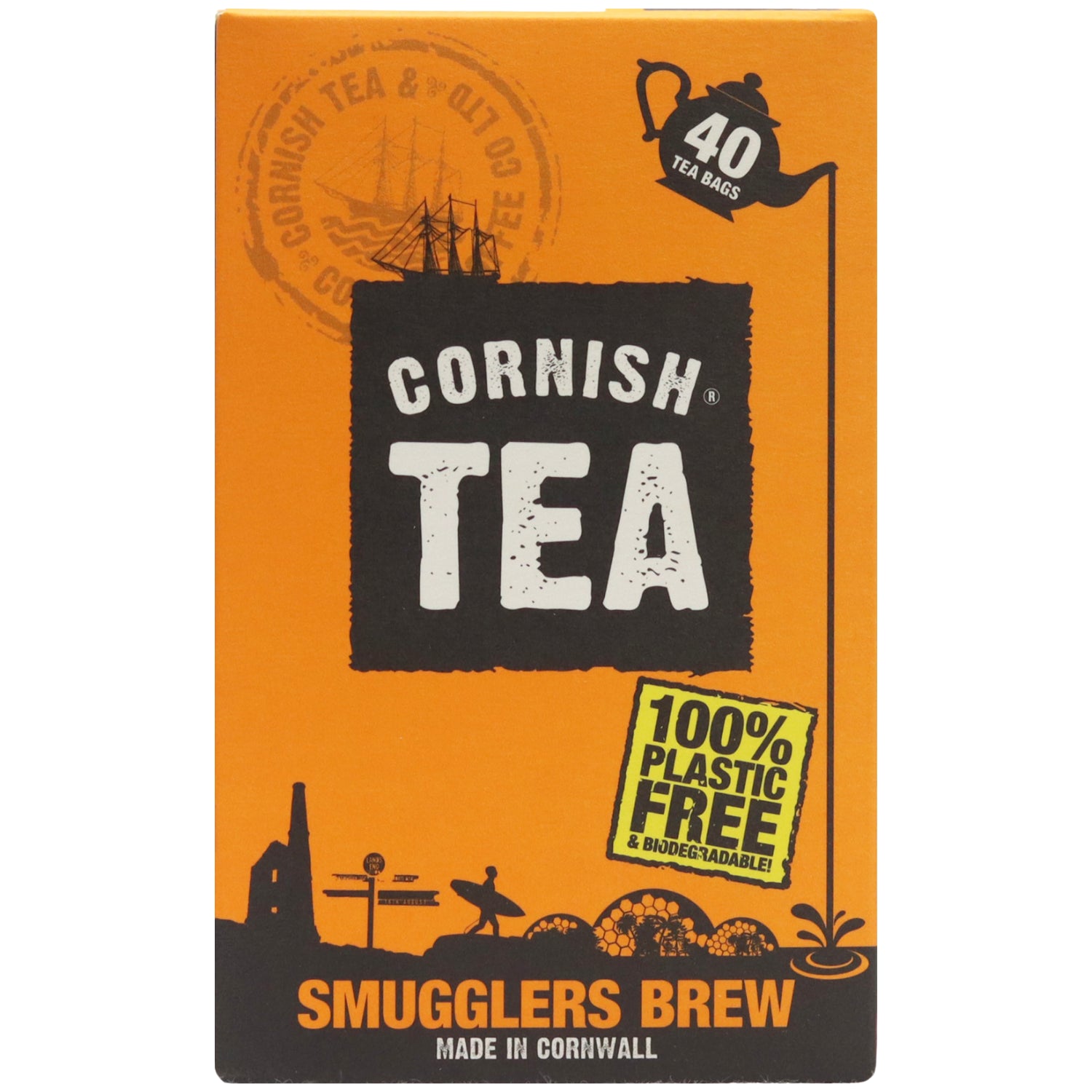 Cornish Tea Smugglers Brew 40 Tea Bags - Plastic Free, Biodegradable - 125g