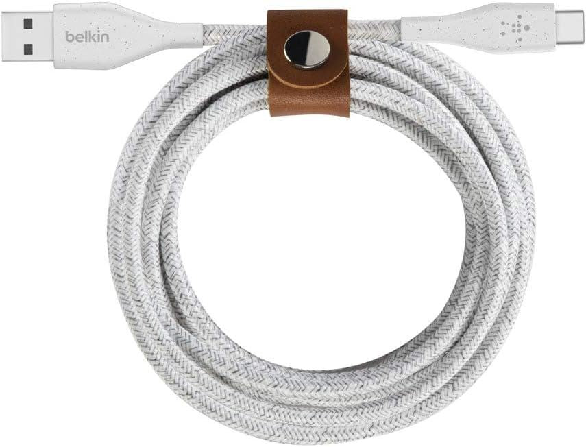 Official Belkin Duratek Plus 1.2M USB A to USB C Cable White - F2CU069bt04-WHT